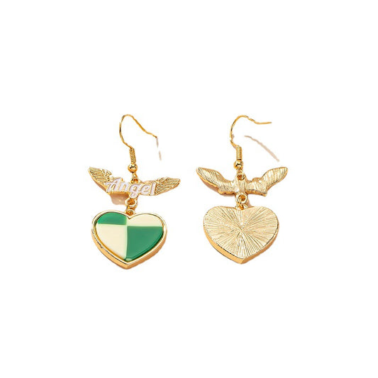 Wholesale Vienna Verve Angel Love Earrings with Sweet Checkerboard Design