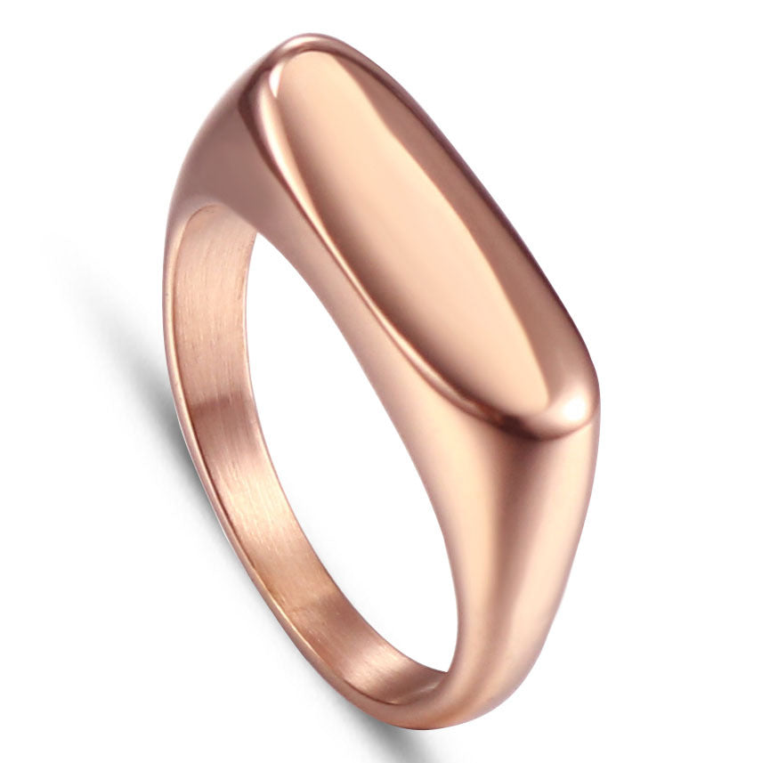 Chic Titanium Steel Ring for Women - Sleek European and American Fashion Design