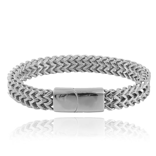 Titanium Steel Braided Chain Bracelet for Men - Trendy Open Design and Durable Fashion Accessory