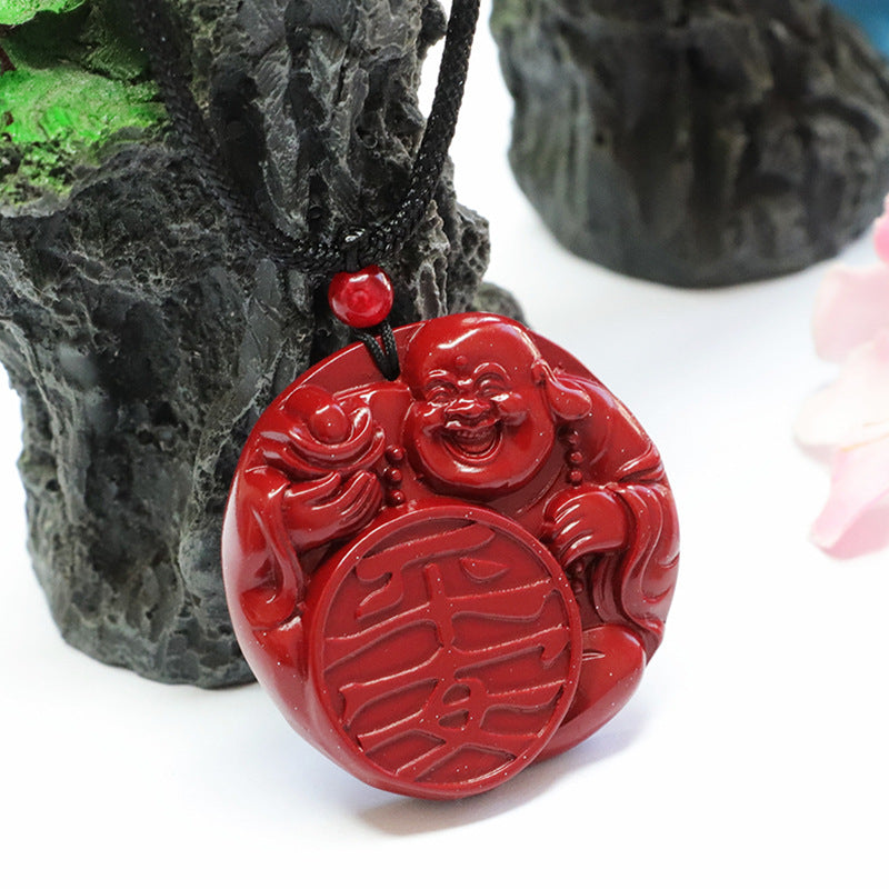 Cinnabar Buddha Pendant Buddha Safe Round Pendant