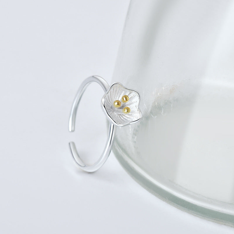 Flower Opening Sterling Silver Ring