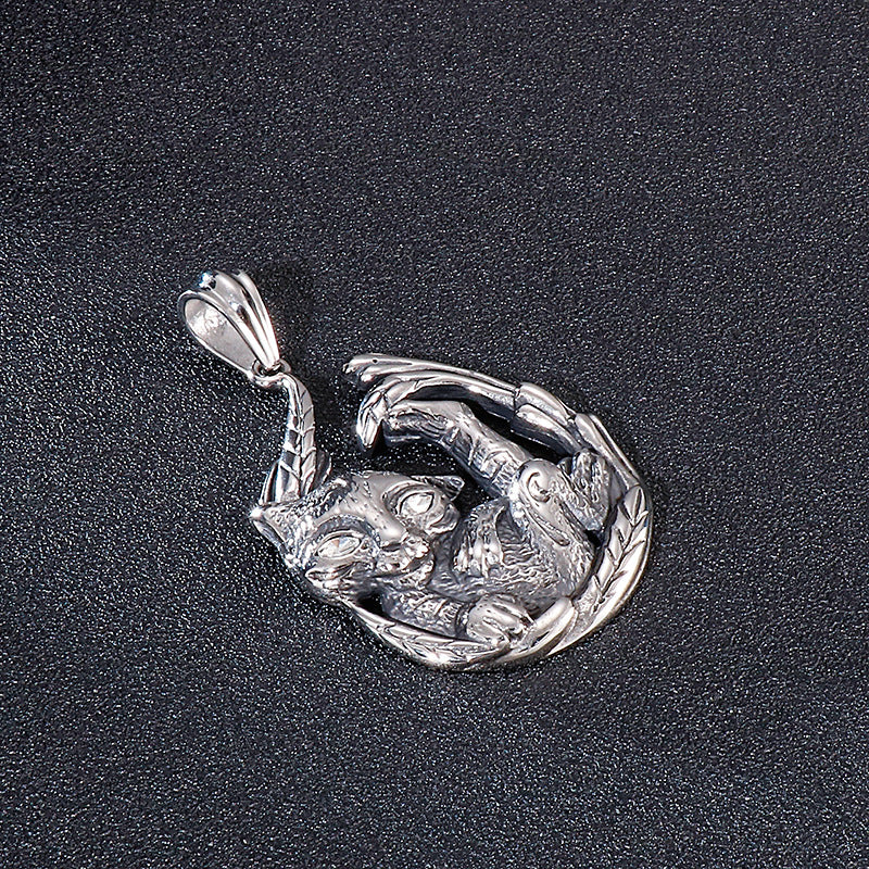 Fantasy Tiger Titanium Steel Men's Pendant - Domineering European Style