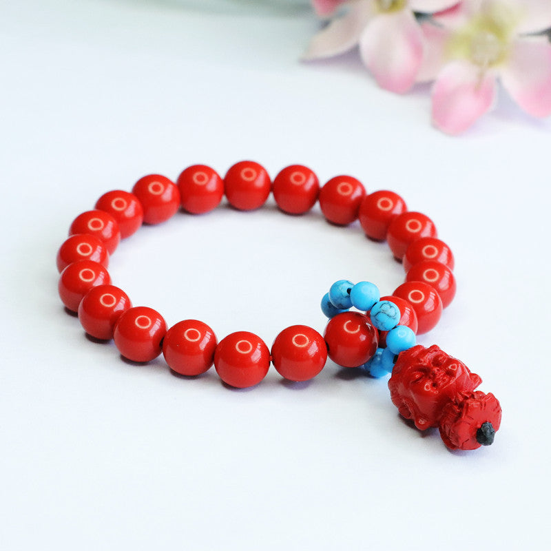 Red Sand Baby Buddha Cinnabar Bracelet