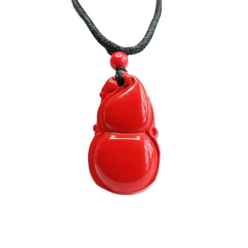 Vermilion Sand Gourd Pendant: Timeless Retro Elegance