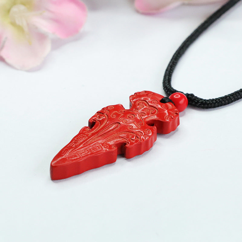 Cinnabar Pendant, Red Sand Sword Pendant