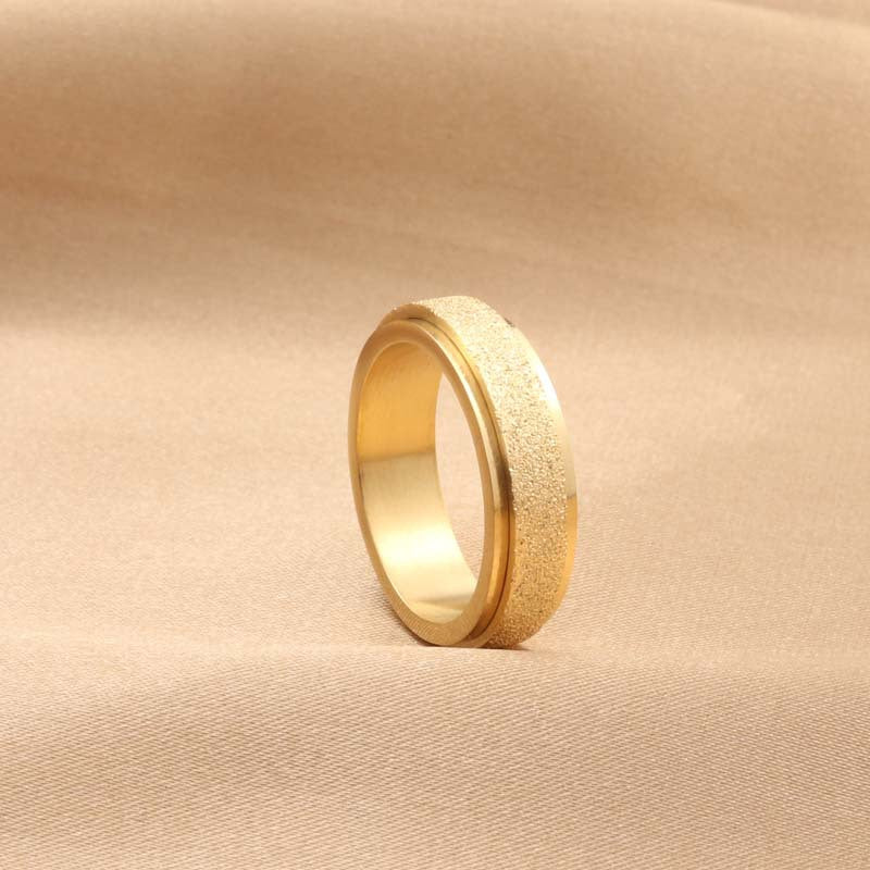 Titanium Steel Matte Rotating Ring for Men - Retro and Trendy Stainless Steel Accessory