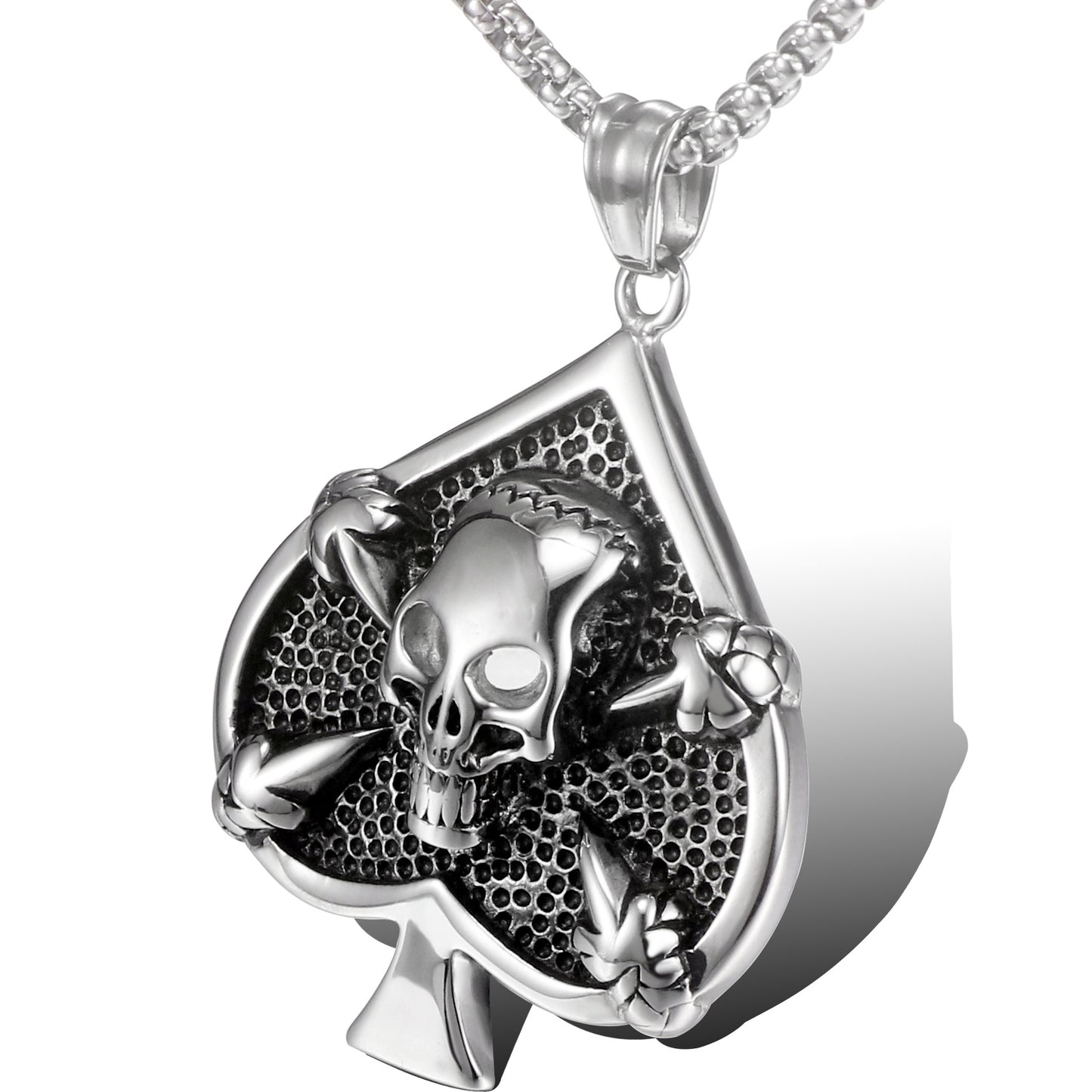 Personalized Retro Titanium Steel Skull Pendant for Men - European and American Fashion