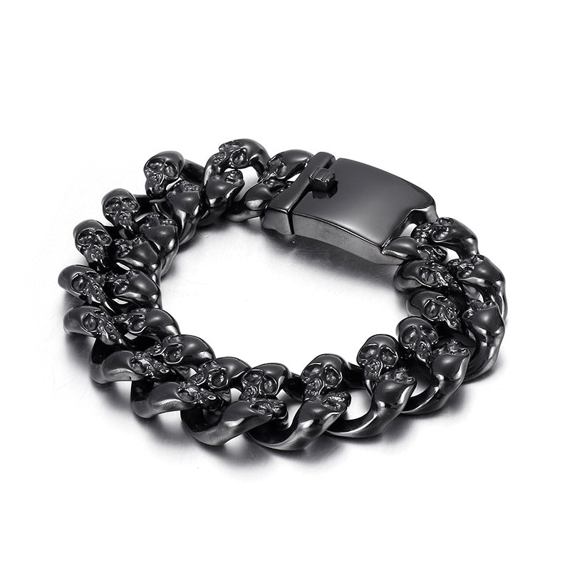 Punk Skull Men's Bracelet - Retro Titanium Steel Jewelry for a Bold Statement