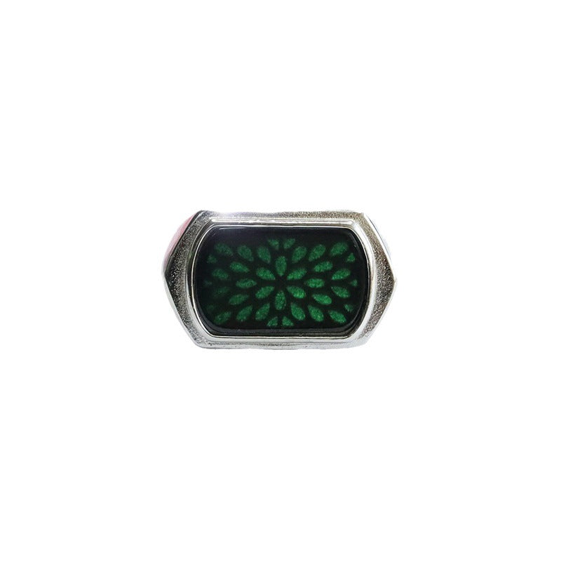 Sterling Silver Adjustable Jade Saddle Ring