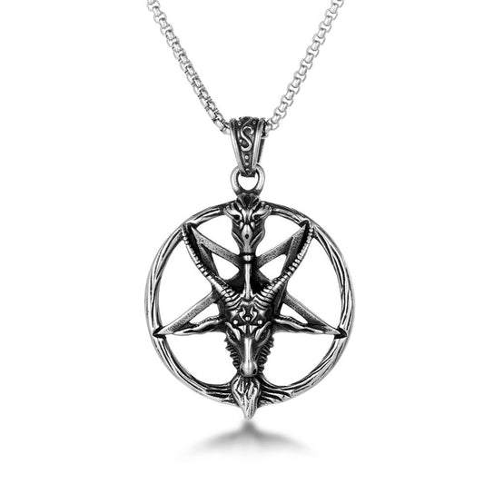 Trendy Unisex Satan Skull & Sheep Pendant Necklace for Bold Fashion Statements