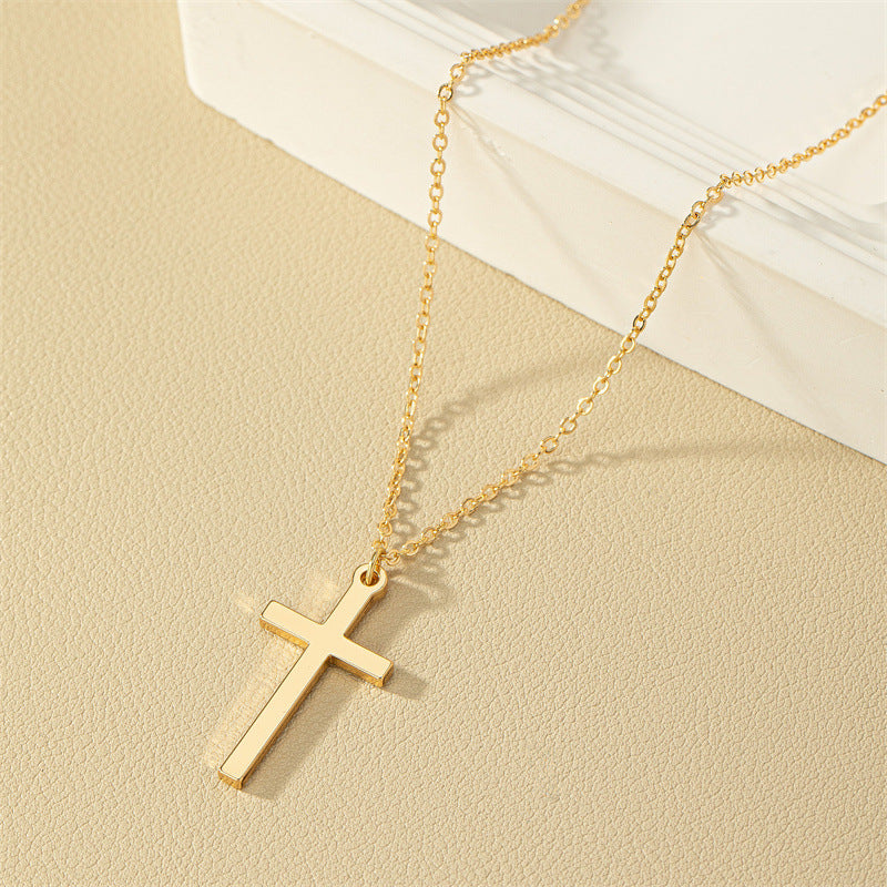 Simple Cross Alloy Pendant Necklace - Vienna Verve Collection