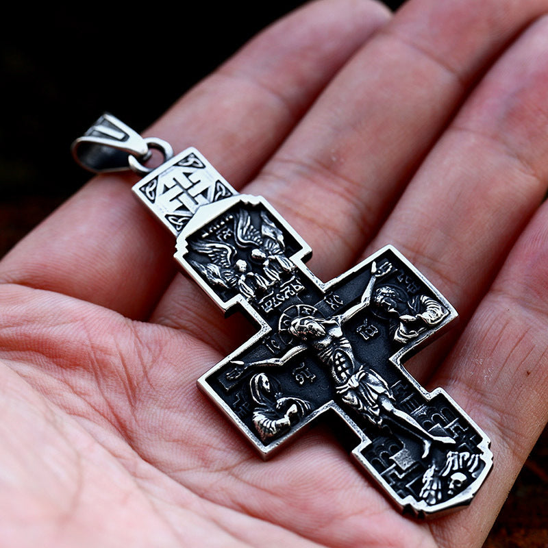 Wholesale Retro Titanium Steel Cross Pendant Jewelry for Men - Cross-Border Stainless Steel Collection