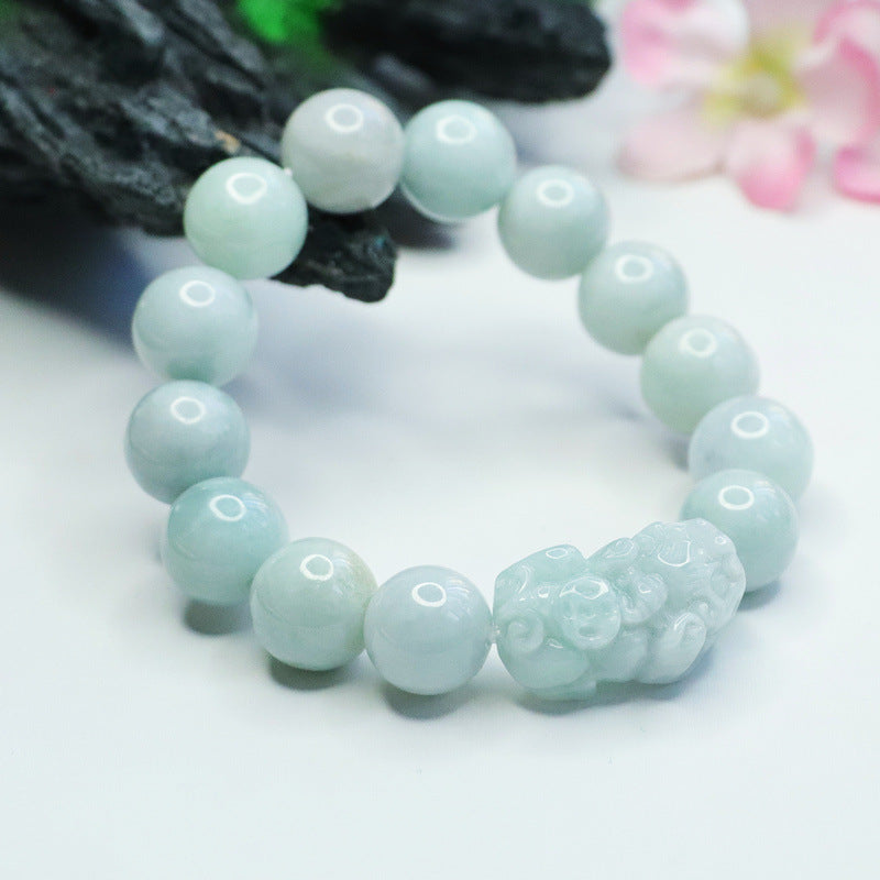 Myanmar Old Brave Jade Bracelet - Sterling Silver Fortune's Favor Collection