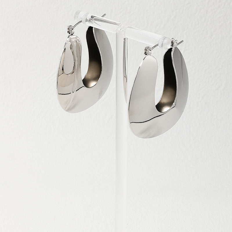 Exaggerated Geometry Metal Ring Earrings Set for Women - Vienna Verve Collection