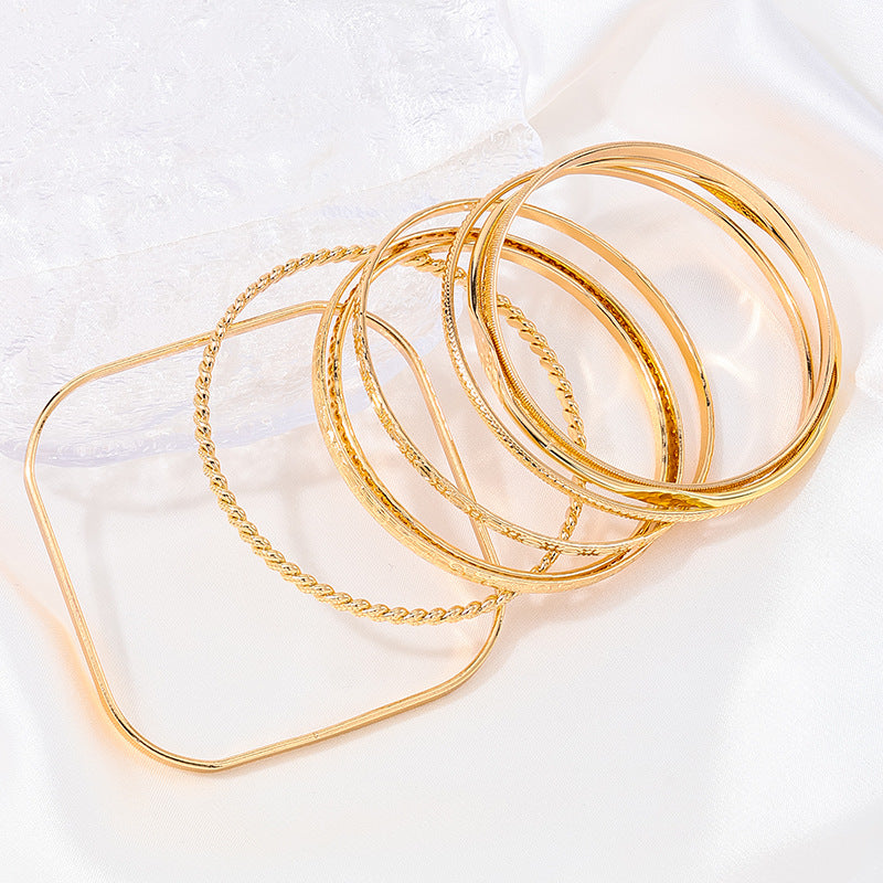 Bohemian Ripple Metal Bracelet Set - Vienna Verve Collection