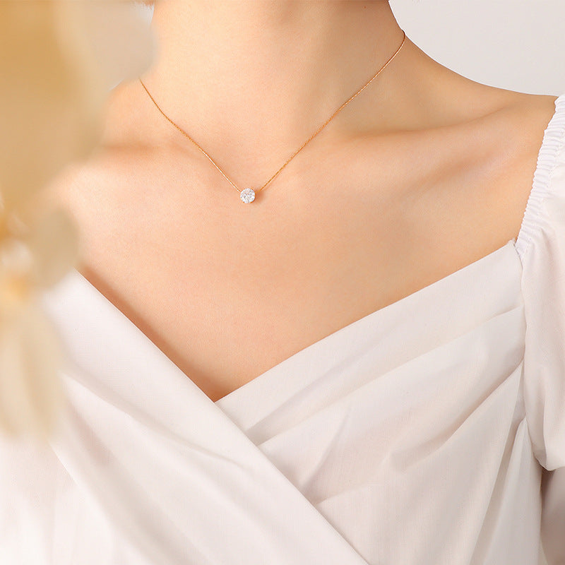 Enchanting Collarbone Chain Set with Zircon Necklace - Unique Women's Jewelry