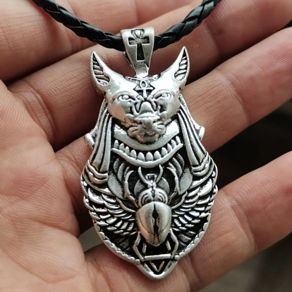 Egyptian Anubis Gold Pendant Necklace - Norse Legacy Collection