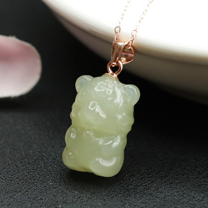 Hotan Jade Tiger Fortune Necklace