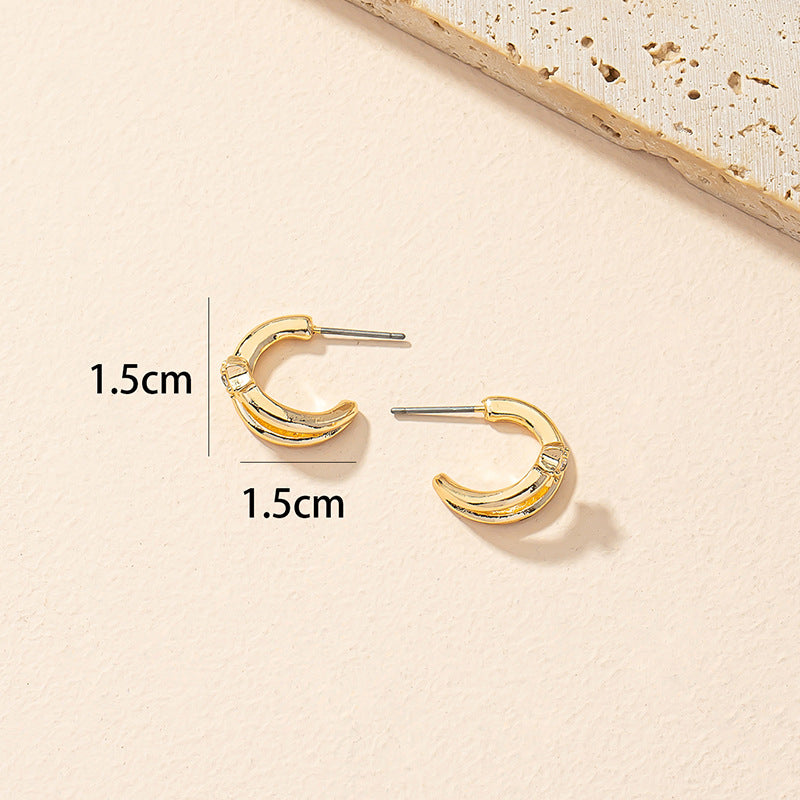 Luxe French-inspired C-shaped Statement Earrings - Vienna Verve Collection