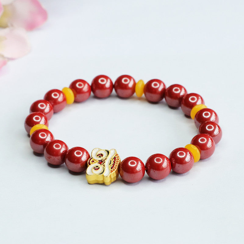 The Fortune's Favor Sterling Silver Bracelet with Cinnabar Stone