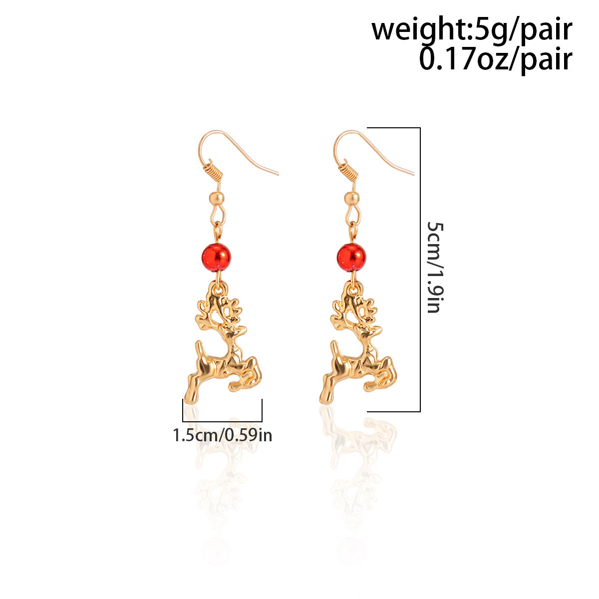 Festive Reindeer Rice Ball Bow Earrings with Colorful Christmas Tree Bell Tassel Detail