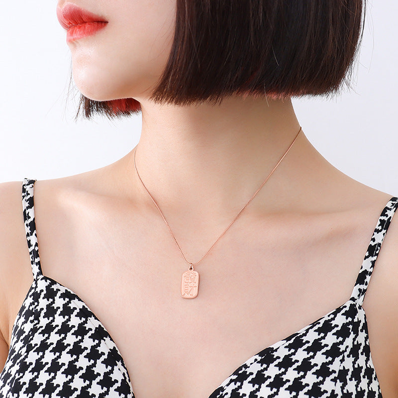 Elegant Gold-Plated Pendant Necklace with Unique Fashion Design