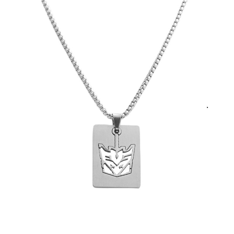 Personalized Retro Titanium Steel Sequin Pendant Necklace for Trendy Men