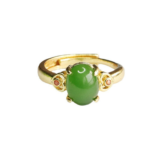 Timeless Beauty Hetian Jade Adjustable Love Finger Ring