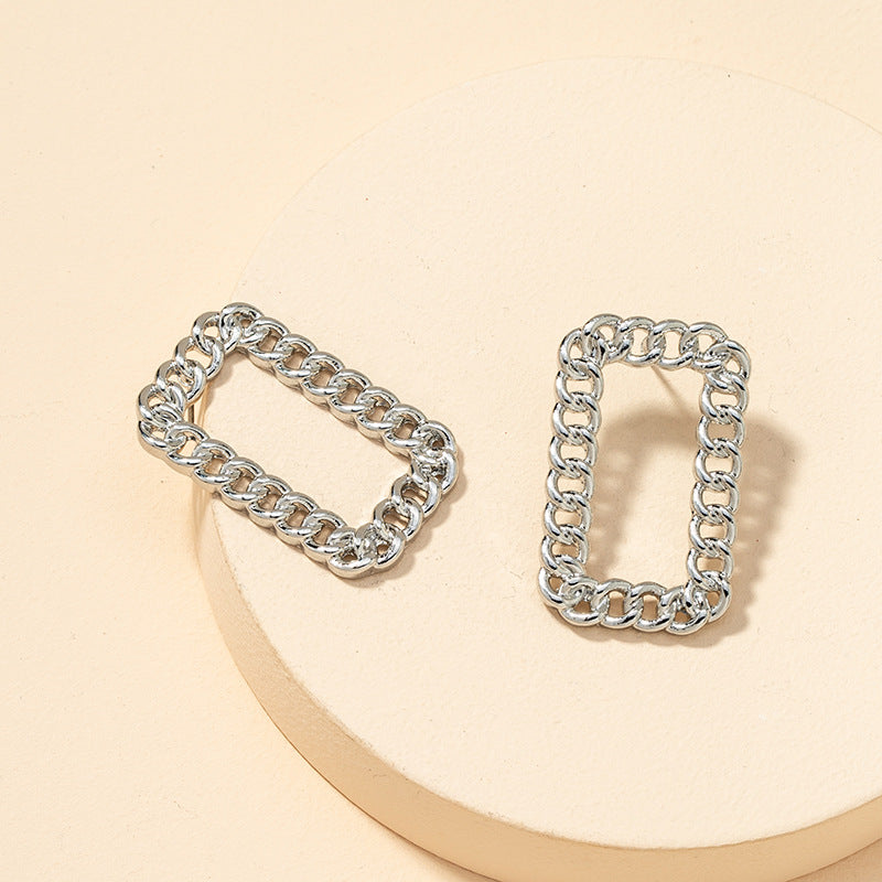 Extravagant Geometric Chain Earrings with a European Touch - Vienna Verve Collection