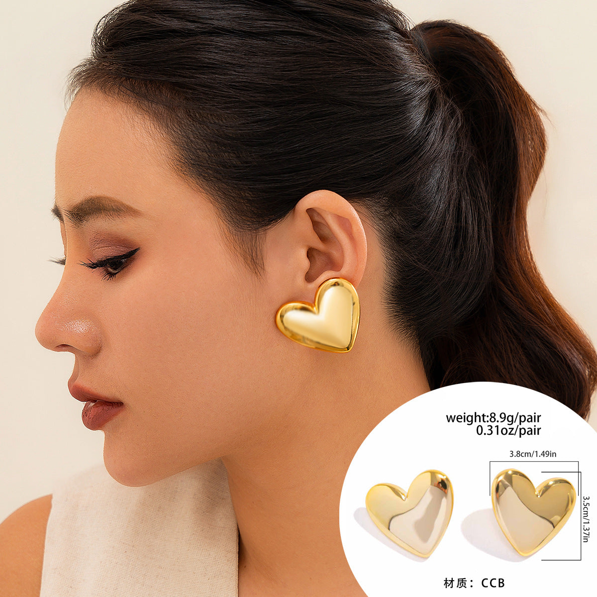 Elegant Vienna Verve Metallic Water Droplet Geometric Love Earrings