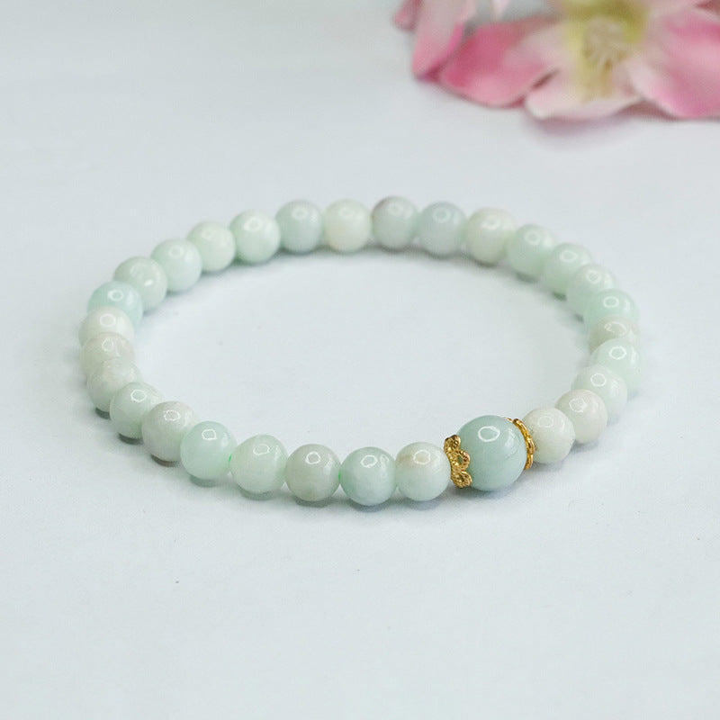 Fortune's Favor Sterling Silver Jade Bracelet with Round Beads