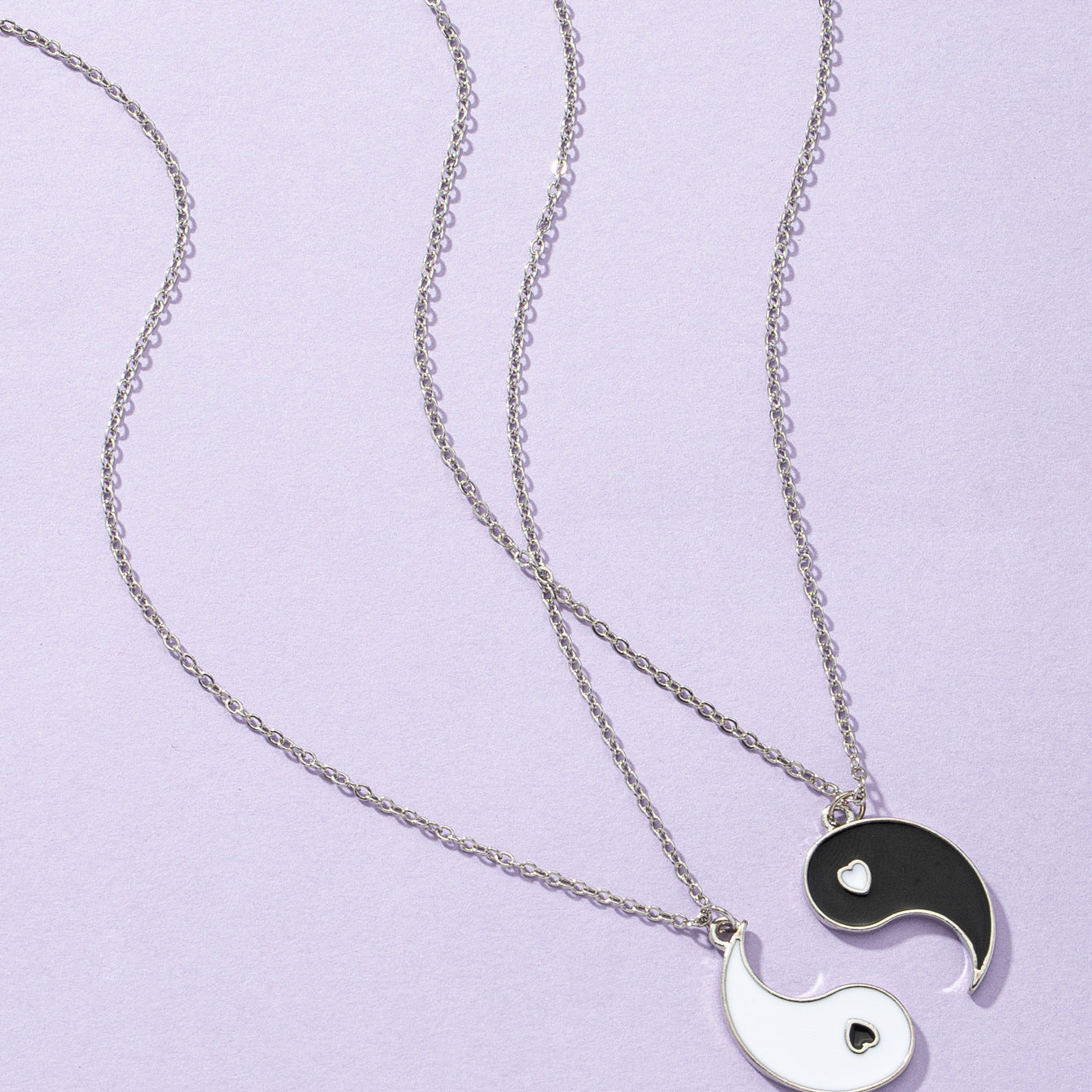 Cross-Cultural Yin Yang Necklace Set with Hierarchical Chain