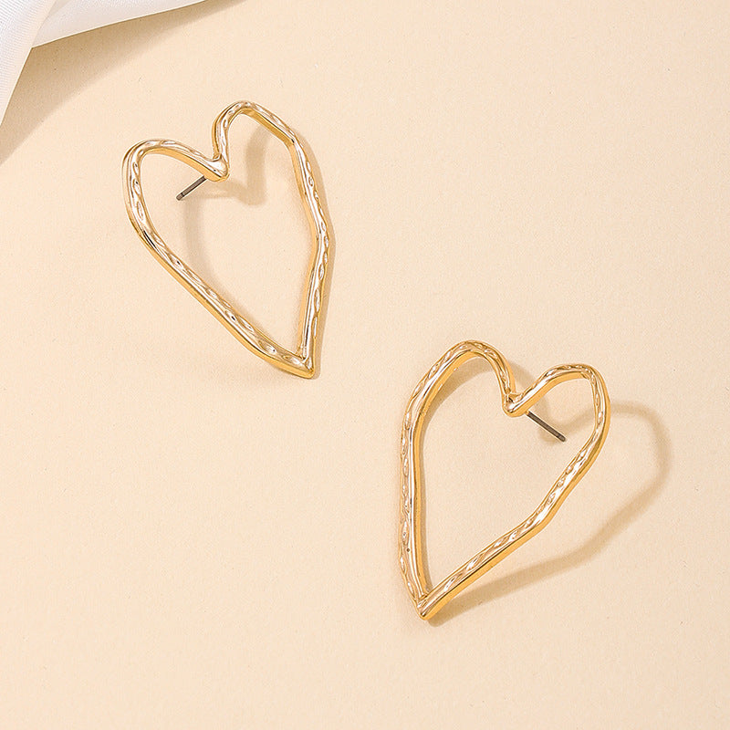 Exaggerated Love and Indifferent Style Metal Earrings from Vienna Verve Collection