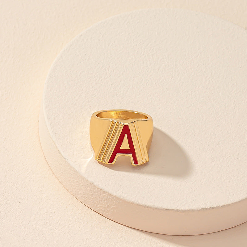 Vienna Verve Collection: Allure of the European and American Glaze Letter A Ring