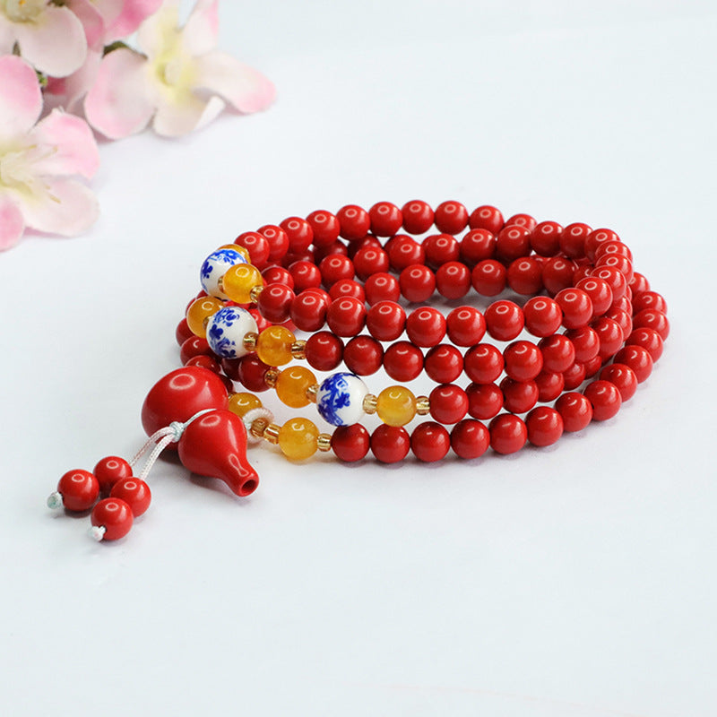 Red Sand Buddha Beads Bracelet