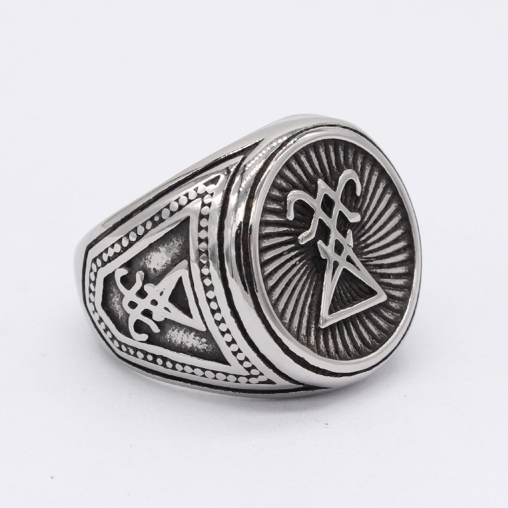 European and American Personalized Retro Men's Titanium Steel Rings - Wholesale of Foreign Trade Jewelry