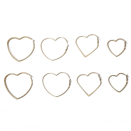 Heart Shaped Hollow Set Earrings for Women - Vienna Verve Collection