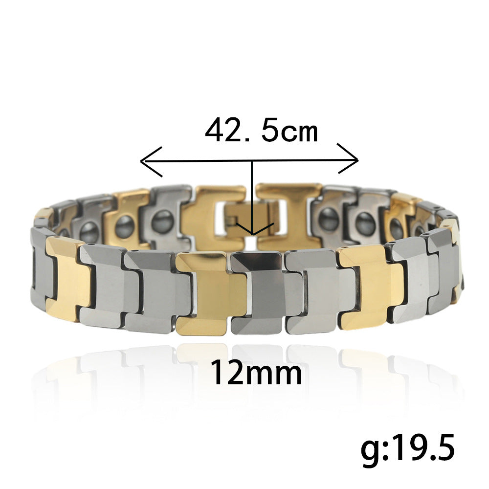 Customizable Punk-Inspired Tungsten Steel Bracelet for Everyone