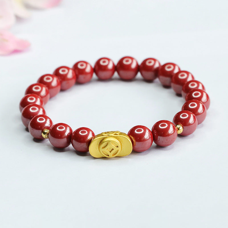 Emperor Sand and Cinnabar Stone Bracelet