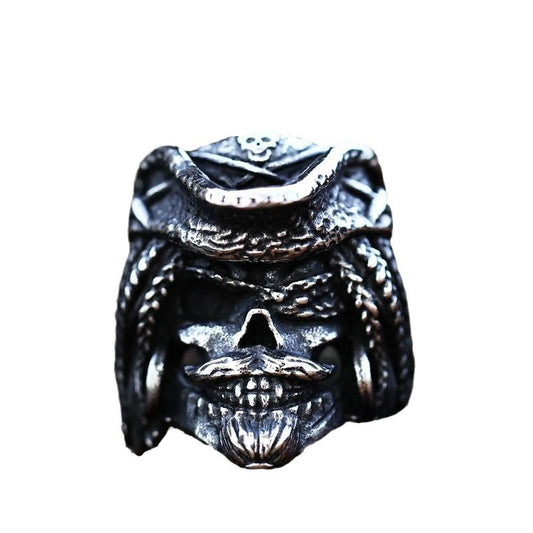 Stainless Steel Nordic Pirate Skull Ring for Men - Wholesale Titanium Steel Jewelry