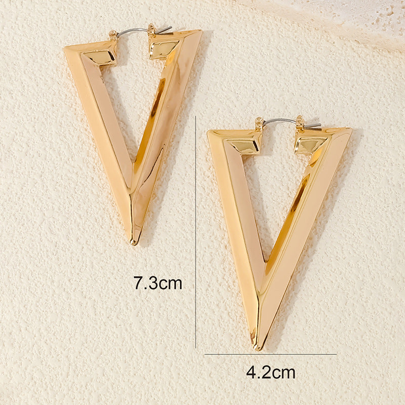 European and American Vienna Verve Metallic Triangle Women's Earrings