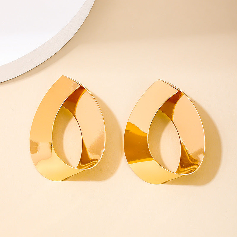 Exaggerated Geometric Earrings with High-Grade Metal Components - Vienna Verve Collection