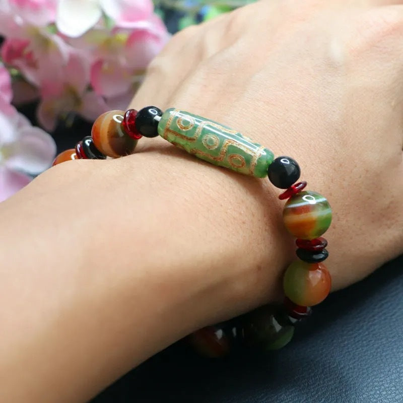 Nine-Eyed Tianzhu Agate Bracelet