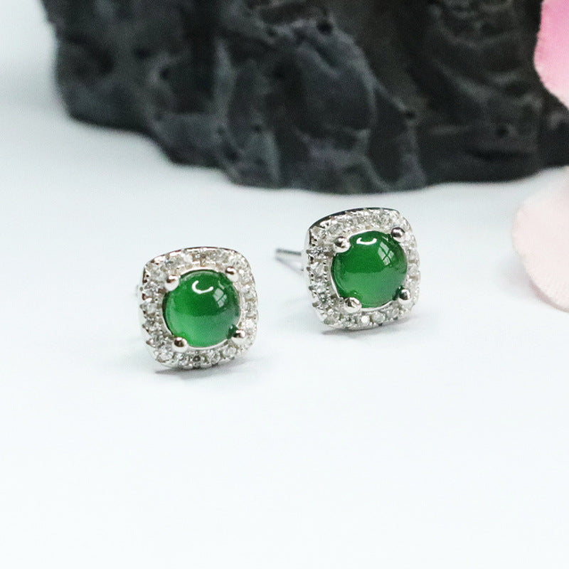 Sterling Silver Jade Earrings from the Fortune's Favor Collection