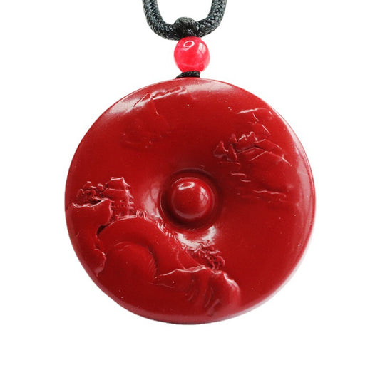 Cinnabar Pendant Purple Gold Sand Landscape Pingan Brand Pendant