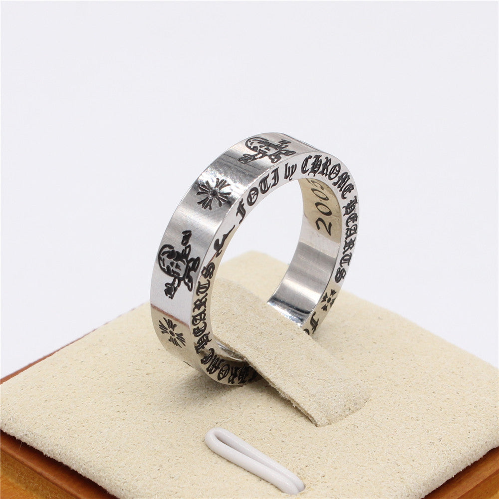 Halloween Cross Skeleton 2005 Titanium Steel Ring for Men