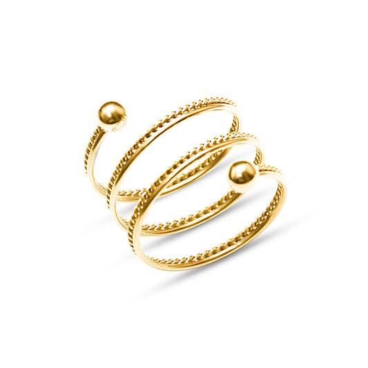 Wind Enchanting French Spring Twist Ring with Adjustable Diameter