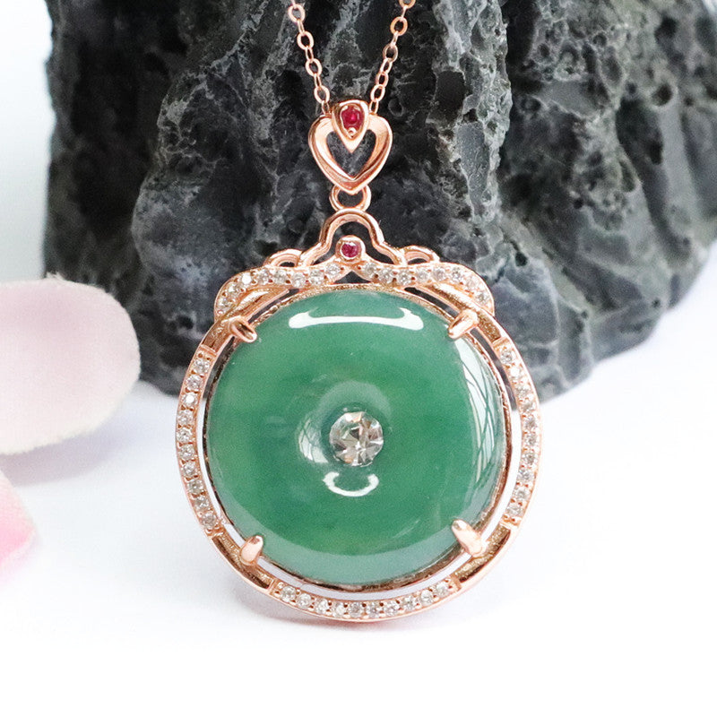 Ice Jade Sterling Silver Pendant Necklace by Planderful Collection