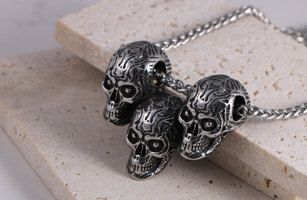 Customized Hip-Hop Skull Pendant Necklace for Men - Retro Dark Devil Jewelry