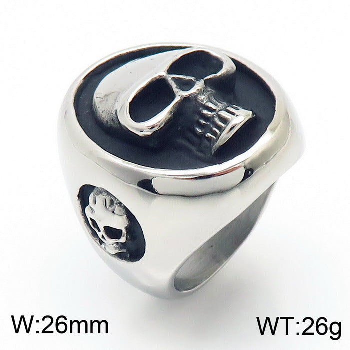 Punk Gothic Skull Finger Wrench Ring - Cross-Border Halloween Men's Accessory in Stainless Steel